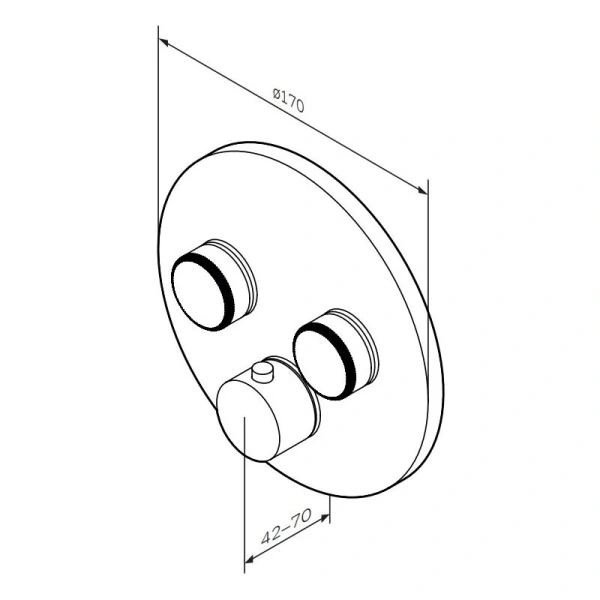 Смеситель для душа AM.PM Inspire V2.0 для 2 потребителей, с термостатом F50A85700 (детальная фотография), для душа