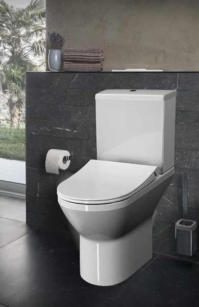 Унитаз компакт VitrA Integra безободковый 9833B003-7206 (детальная фотография), напольные