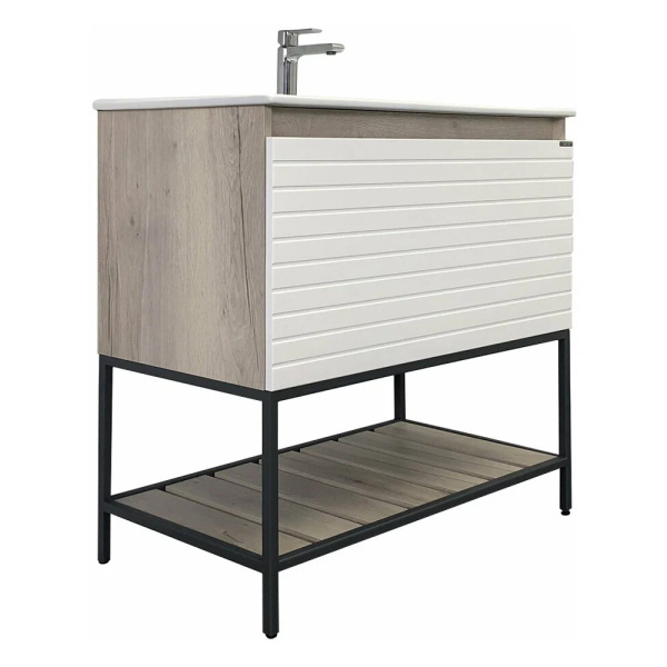 Тумба с раковиной подвесная Comforty Страсбург 90 см с ящиком (детальная фотография)