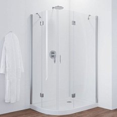 Душевой уголок профиль глянцевый хром стекло прозрачное Vegas-glass