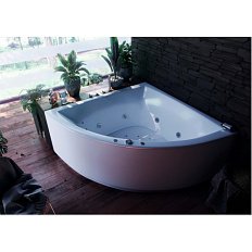 Ванна акриловая Акватек Юпитер 150х150 см с гидромассажем и фронтальным экраном