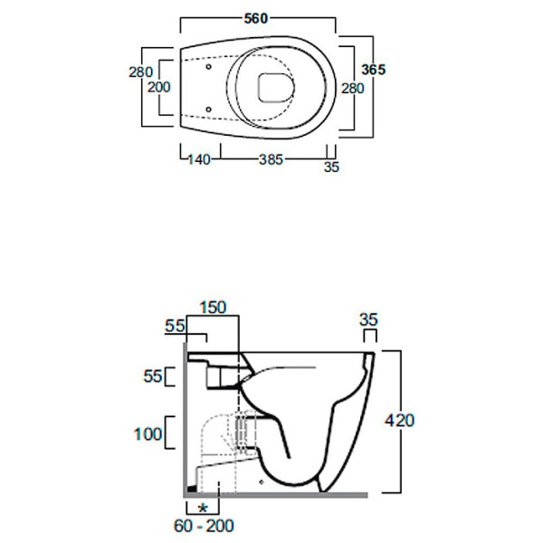 Схема (детальная фотография), без бачка, со скрытым бачком
