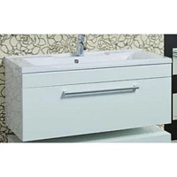 Тумба под раковину подвесная Акватон Мадрид М 120 см белая глянцевая