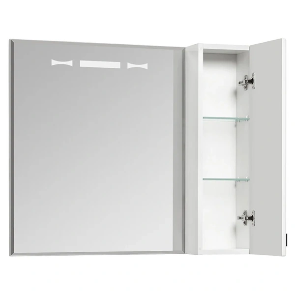 Зеркальный шкаф с подсветкой Акватон Диор 80 см правый, белый 1A168002DR01R (детальная фотография), современные, hi-tech