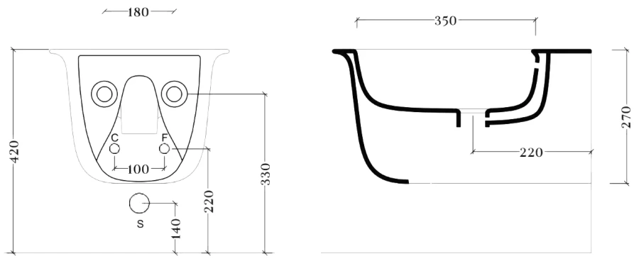 Биде подвесное ArtCeram Chic черный матовый CHB001 17 00 (детальная фотография), круглой формы
