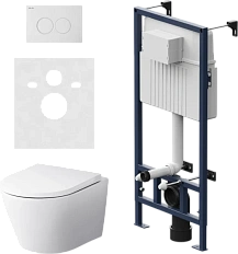 Унитаз с инсталляцией Am.Pm Sense с белой клавишей