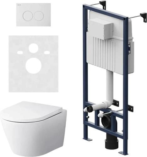 Унитаз с инсталляцией Am.Pm Sense с белой клавишей - фото 2