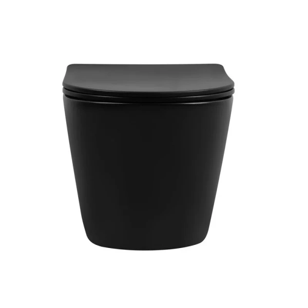 Унитаз подвесной Abber Bequem черный матовый AC1102TMB (детальная фотография), черные