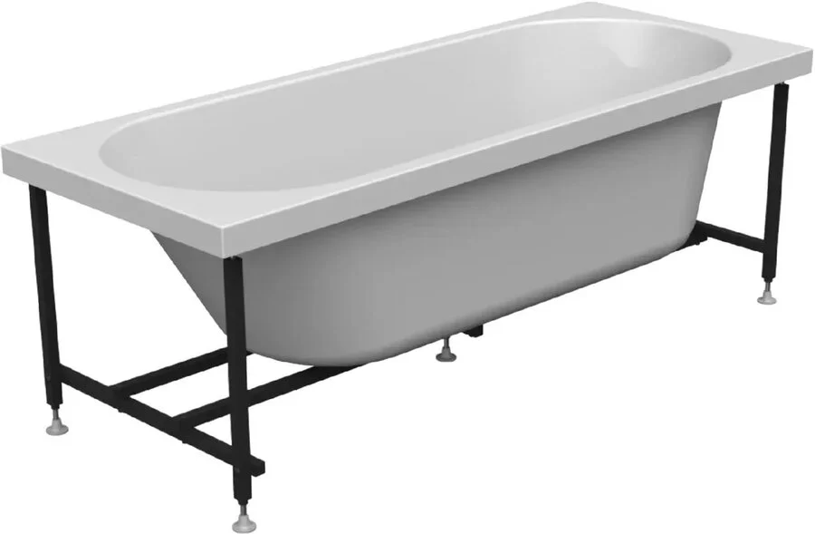 Акриловая ванна Радомир Виктория лайт 2-89-2-0-1-257Р, 150 x 70 см, фронтальный экран, каркас разборный, сифон, слив-перелив автомат в комплекте, белая (детальная фотография), без гидромассажа