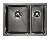 Мойка для кухни Paulmark Zusat 59 см вороненая сталь, левосторонняя