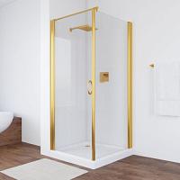 Душевой уголок профиль золотой стекло прозрачное Vegas-glass