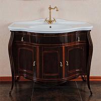 Тумба для раковины, цвет тёмное дерево глянец, фурнитура бронза, La Beaute Marian