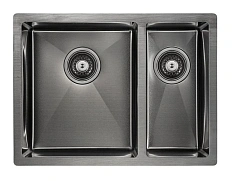 Мойка для кухни Paulmark Zusat 59 см вороненая сталь, левосторонняя