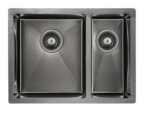 Мойка для кухни Paulmark Zusat 59 см вороненая сталь, левосторонняя - фото 3