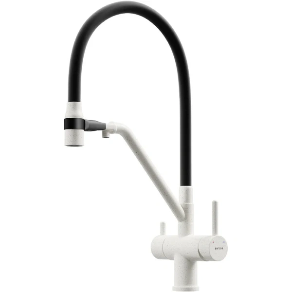 Смеситель для кухни Sancos Dora белый гранит SC4003GR (детальная фотография)