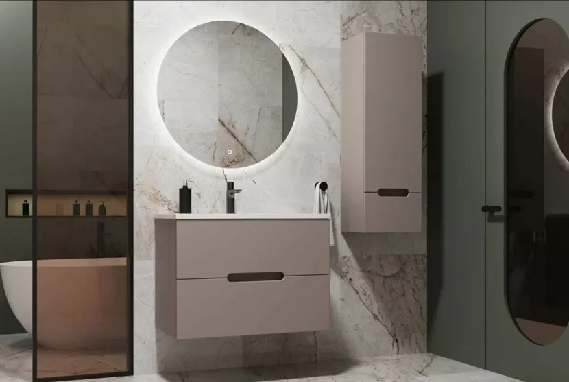 Тумба под раковину подвесная Style Line Матис 60 см тауп темный ЛС-00002296 (детальная фотография), современная, hi-tech