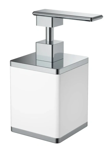 Дозатор для мыла Boheme белый/хром 10969-W-CR (детальная фотография)