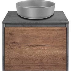Тумба под раковину подвесная Vincea Mesa 60 см T.Oak/Beton