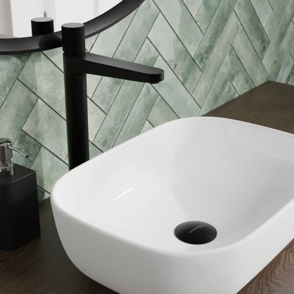 Смеситель для раковины WasserKRAFT Fulda черный 5203H (детальная фотография), современные, hi-tech