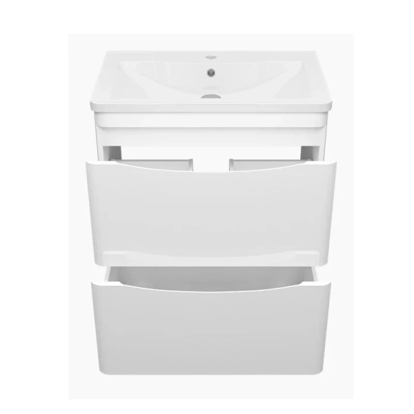 Тумба под раковину напольная Misty Атлантик 70 см белая П-Атл-01070-0112Я (детальная фотография), современная, hi-tech