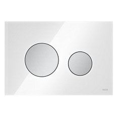 Клавиша смыва Tece TECEloop стекло белое кнопки матовый хром