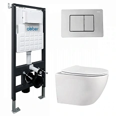 Унитаз с инсталляцией Abber BEQUEM AC1100-AC0105-AC0120 с кнопкой
