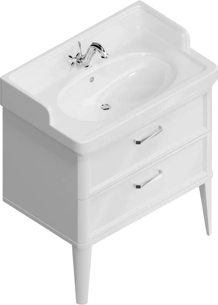 Тумба под раковину напольная Kerama Marazzi Pompei 80 см белая PO.M.80.2\WHT (детальная фотография), классика, ретро