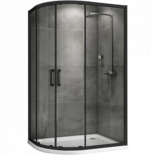 Душевой уголок Abber Schwarzer Diamant 110x80 см профиль черный - фото 3