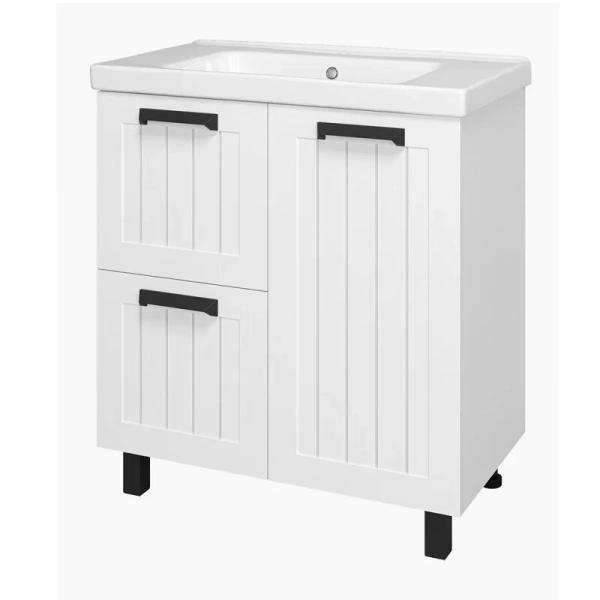 Тумба с раковиной напольная Misty Спарта 80 см ЛДСП (детальная фотография), моноблок