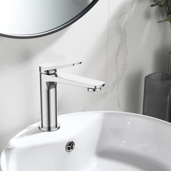 Смеситель для раковины Belbagno Unique хром UNIQUE-LVM-CRM-W0 (детальная фотография), с коротким изливом