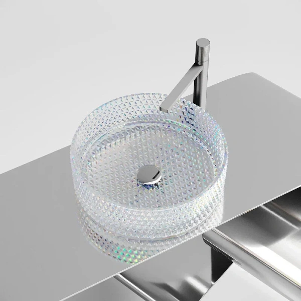 Раковина Ceramica Nova Cristal 36 см неон CN6059 (детальная фотография), маленькие, в форме чаши, круглой формы