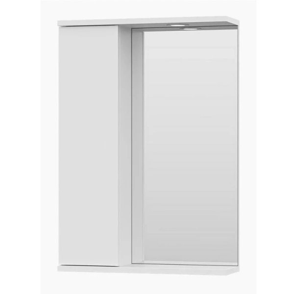 Зеркальный шкаф с подсветкой Misty Лира 50 см левый П-Лир04050-013Л (детальная фотография), с подсветкой, с розеткой