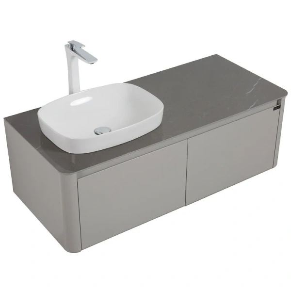 Тумба с раковиной подвесная Black&White Universe 120 см левосторонняя 9151200L (детальная фотография), подвесная, пристенная