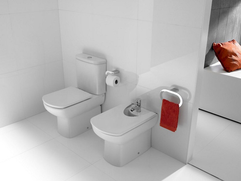 Унитаз компакт Roca Dama Senso подвод воды снизу (детальная фотография), с бачком