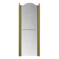 Душевая дверь в нишу Migliore Diadema 80 см профиль бронза стекло матовое декорированное левая