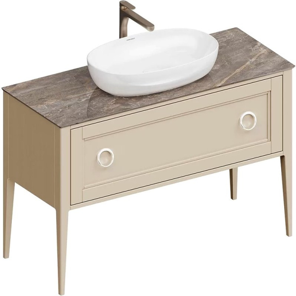 Тумба под раковину напольная Kerama Marazzi Plaza Classic 120 см капучино матовый PL.CN.120.1+1\CAP.M (детальная фотография), напольная, пристенная