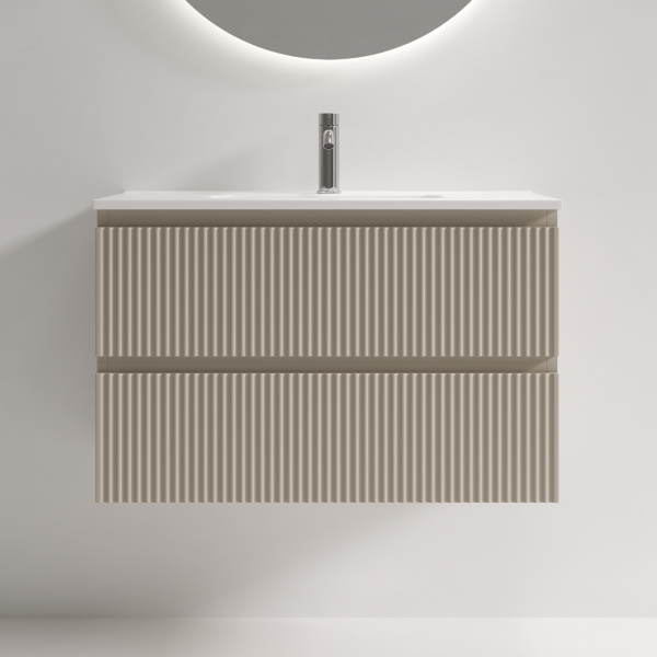 Тумба под раковину подвесная Sancos Snob R 80 см beige soft SNR80/39CE (детальная фотография), подвесная, пристенная