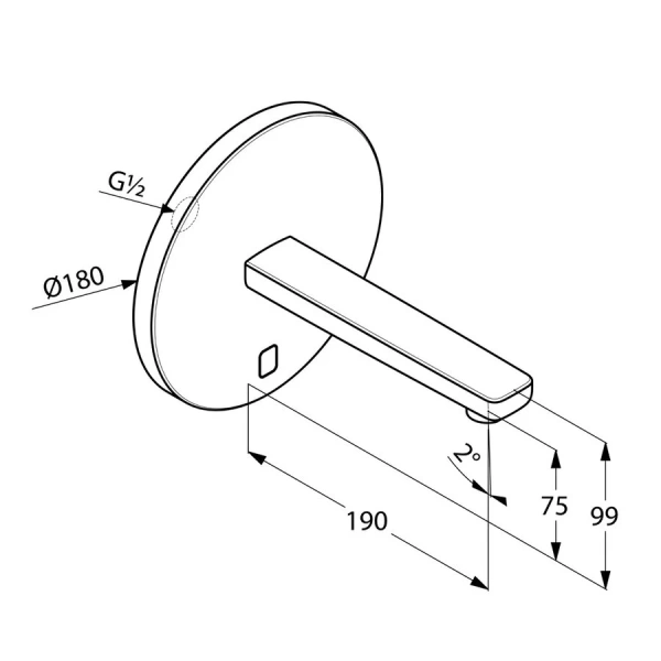 Смеситель для раковины Kludi Zenta сенсорный 3850305 (детальная фотография), для раковины