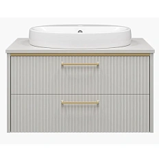 Тумба под раковину подвесная Brevita Elche 80 см серый кашемир/золото