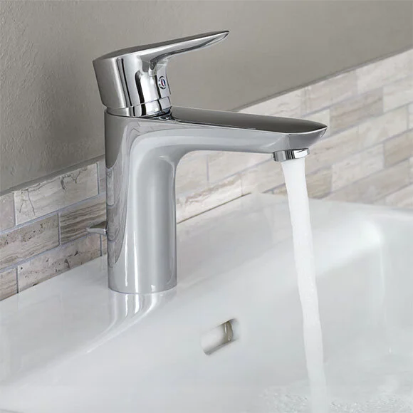 Смеситель для раковины Kludi Objekta с донным клапаном 322330575 (детальная фотография), современные, hi-tech