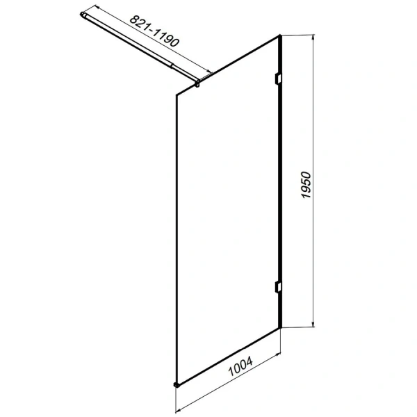 Душевая перегородка Am.Pm X-Joy 100 см профиль черный W94WI-100-F1-BTE (детальная фотография), современные, hi-tech
