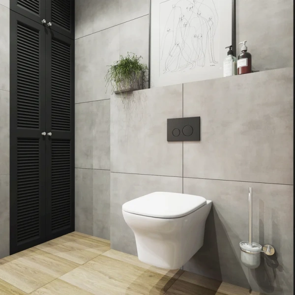 Унитаз подвесной Lavinia Boho Bristol с сиденьем микролифт 3305002R (детальная фотография), с горизонтальным, прямым выпуском, с прямым выпуском