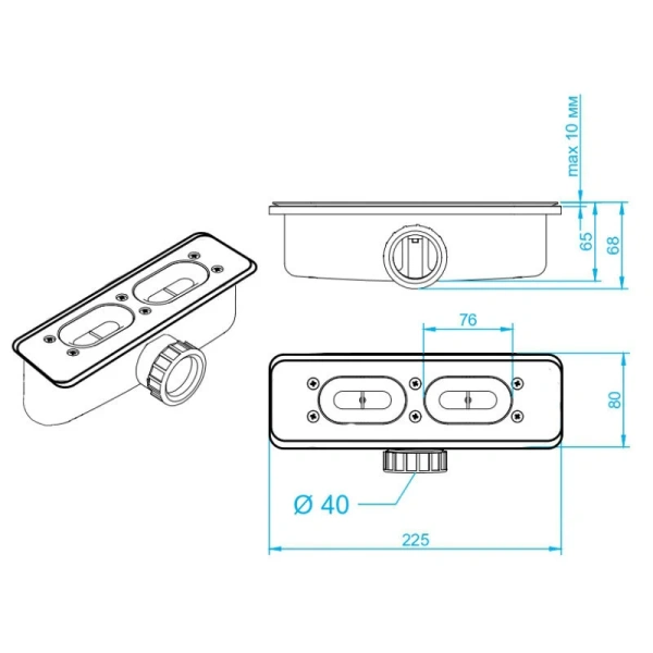 Сифон для поддонов RGW S-15 пластик 44241500-01 (детальная фотография), в наличии