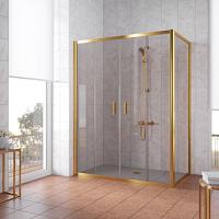 Душевой уголок профиль золотой стекло бронза Vegas-glass