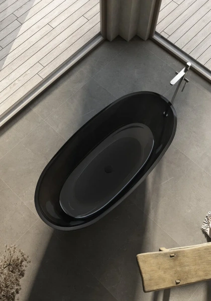 Ванна акриловая Abber Kristall AT9701 165x78 см прозрачная (детальная фотография), черные, другие