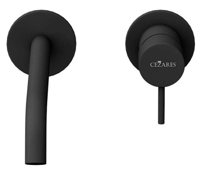 Смеситель для раковины Cezares Leaf черный матовый LEAF-BLI2-L-NOP (детальная фотография), современные, hi-tech