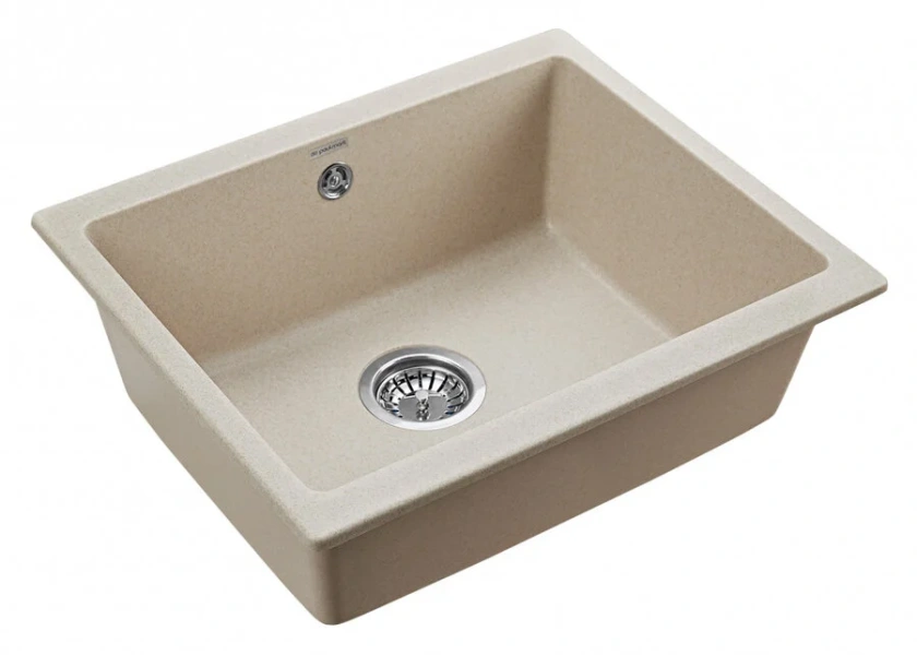 Мойка для кухни Paulmark Gera 55 см бежевая PM205546-BE (детальная фотография), кварц