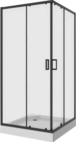 Душевой уголок Niagara Nova 90x90 см двери раздвижные 68080811BLACK (детальная фотография), квадратные