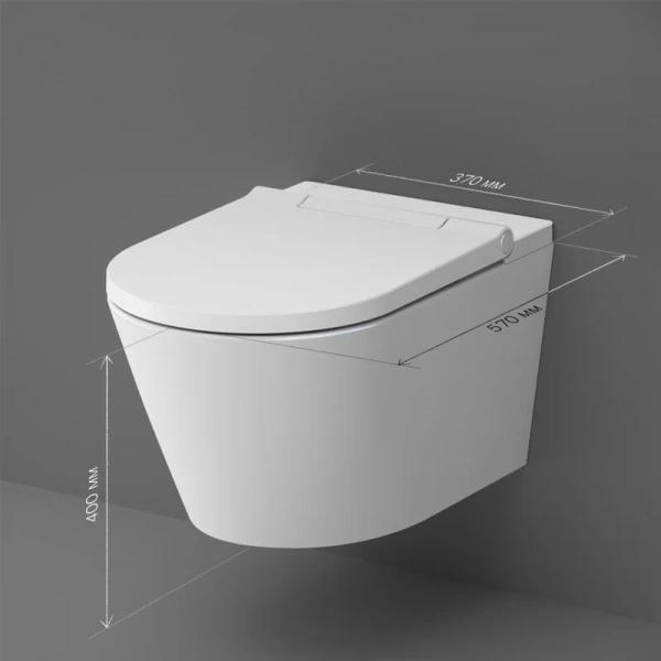 Унитаз подвесной Am.Pm Inspire с электронным биде CCC501700SC (детальная фотография), без бачка, со скрытым бачком