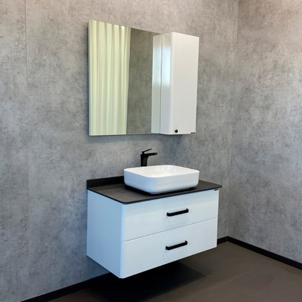 Зеркальный шкаф Comforty Амстердам 95 см белый 00004143986CF (детальная фотография), нет в наличии